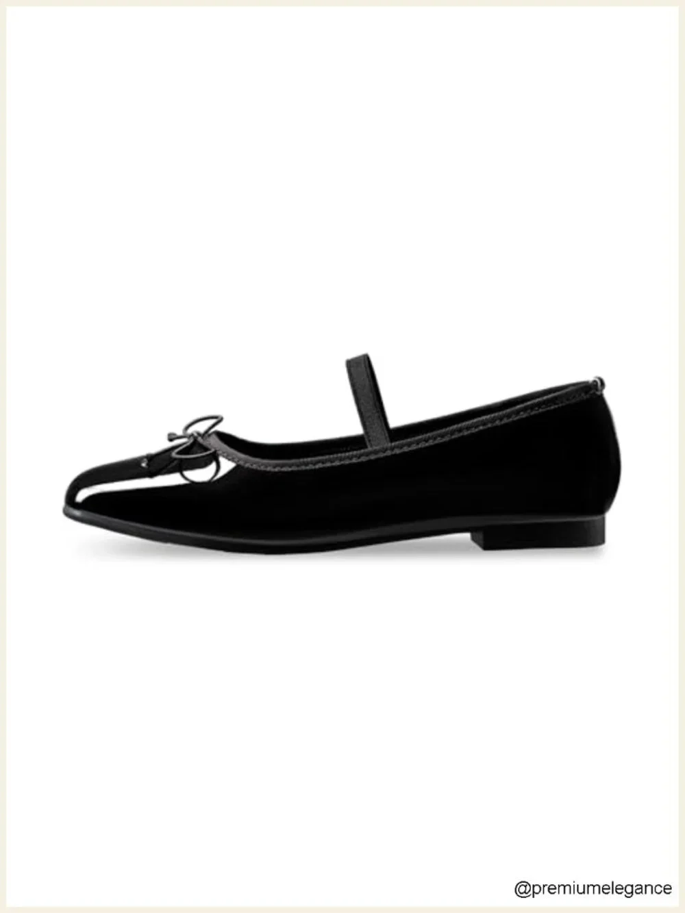 Patent Ballet Flats with Bow Square Toe Slip On Dressy Comfortable